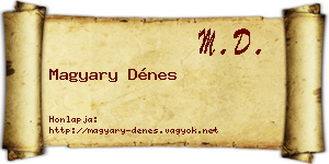 Magyary Dénes névjegykártya