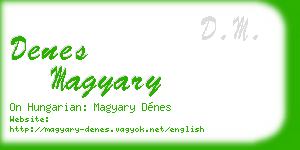 denes magyary business card