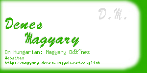 denes magyary business card